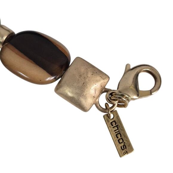 Chicos Chunky Stone & Resin Mixed Media Statement Chain Belt, OS 52 inches - Picture 6 of 6